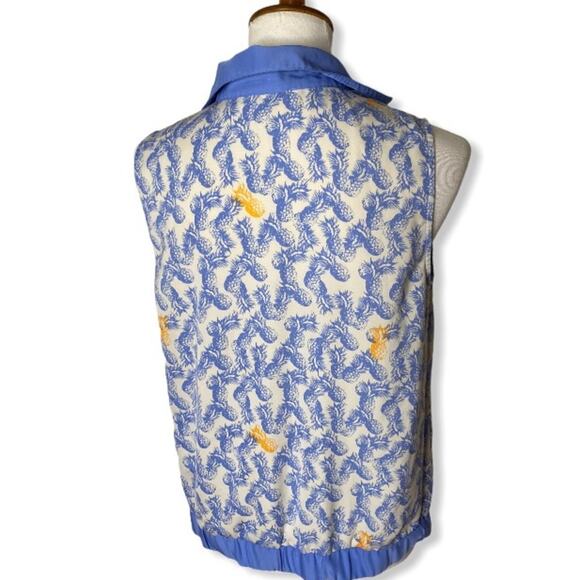 Cremieux Sleeveless Pineapple Print Button Down - Picture 5 of 5